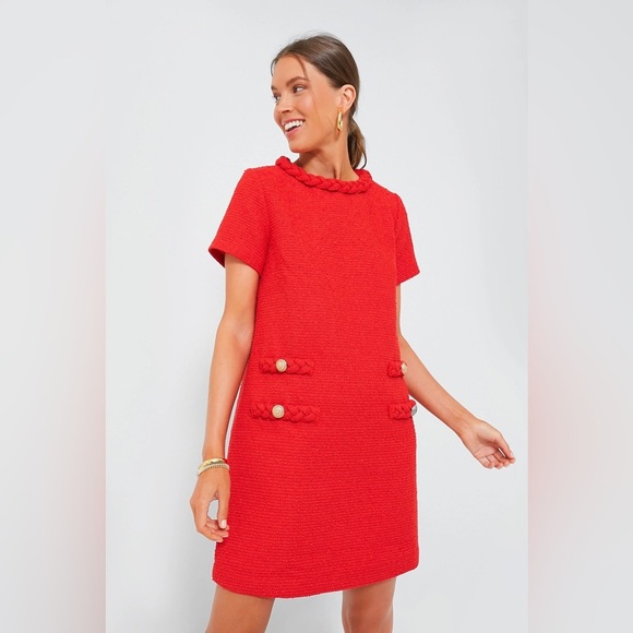 Tuckernuck Dresses & Skirts - Tuckernuck Jackie Dress Tweed Red Gold Sz XXXL